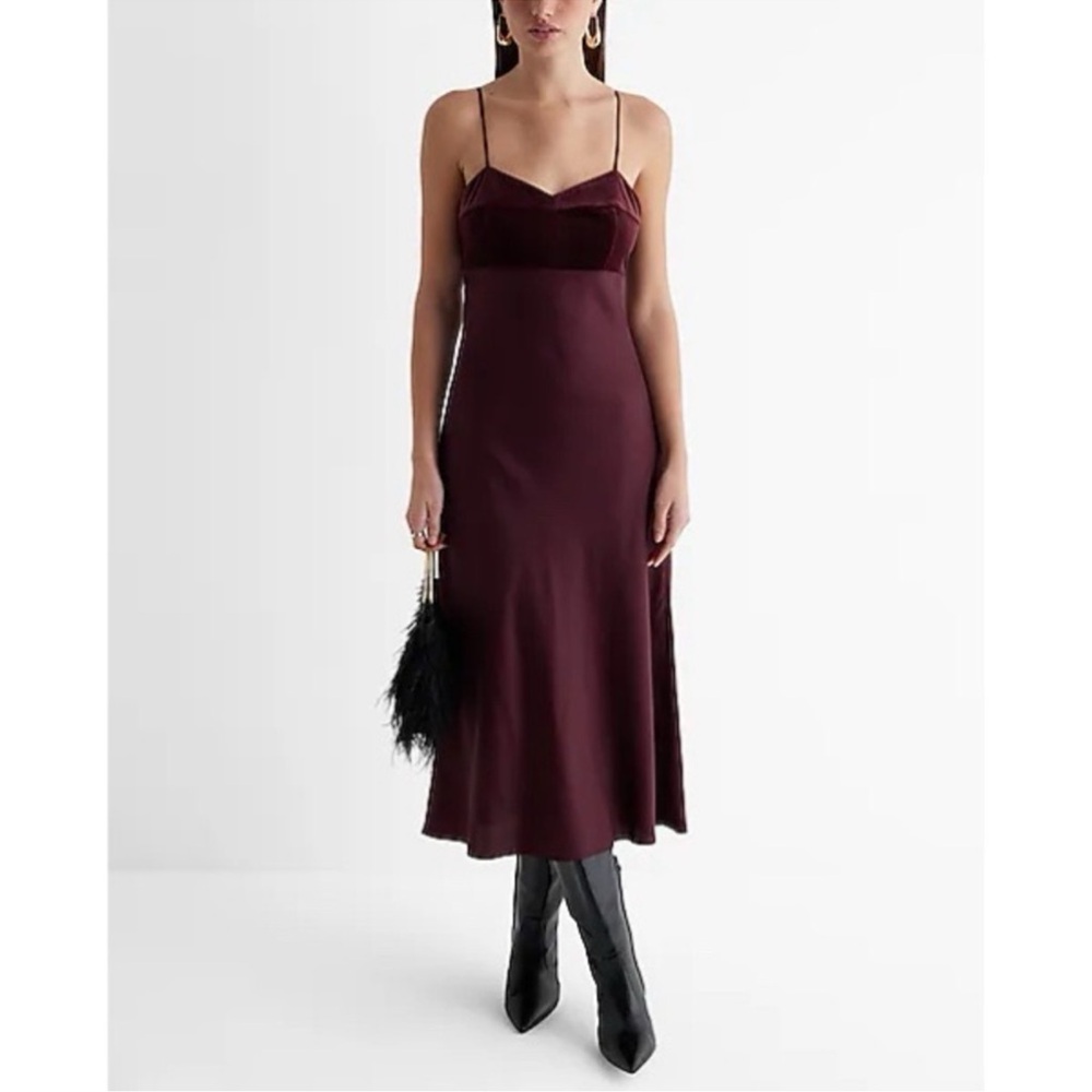 Express Deep Burgundy Midi Dress